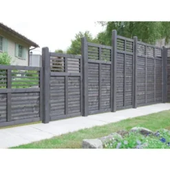 Sichtschutzzaun-Element Limone Mit Gitter Anthrazit 180 Cm X 90 Cm