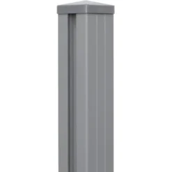GroJaLumino Pfosten Silbergrau7x7x100 Cm Inkl. Kappe Zum Aufdübeln