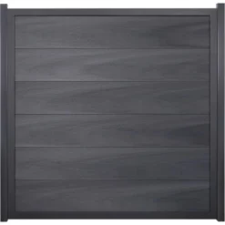 GroJaViento Zaunelement Steingrau Co-extrudiert 180 X 180 Cm Rahmen: Anthrazit