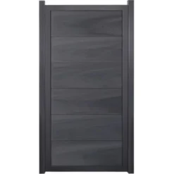 GroJaViento Zaunelement Steingrau Co-extrudiert 90x180 Cm Rahmen: Anthrazit