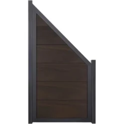 GroJaViento Zaunelement Walnuss Co-extrudiert 90x180/90 Cm Rahmen: Anthrazit