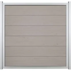 GroJaViento Zaunelement Bi-Color Sand 180 X 180 Cm Rahmen: Silber