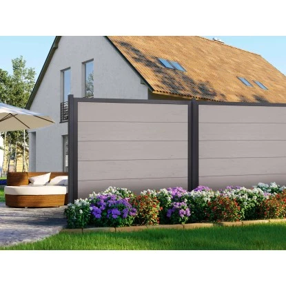 GroJaViento Zaunelement Bi-Color Sand 180 X 180 Cm Rahmen: Anthrazit 4 GroJaViento Zaunelement Bi-Color Sand 180 X 180 Cm Rahmen: Anthrazit – Bild 2