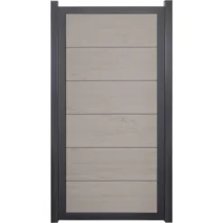 GroJaViento Zaunelement Bi-Color Sand 90x180 Cm Rahmen: Anthrazit