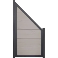 GroJaViento Zaunelement Bi-Color Sand 90x180/90 Cm Rahmen: Anthrazit