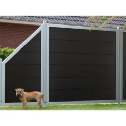 GroJaViento Zaunelement Anthrazitgrau 90x180/90 Cm Rahmen: Silber 5 GroJaViento Zaunelement Anthrazitgrau 90x180/90 Cm Rahmen: Silber -Günstiges Heissner Geschäft 353167 210717243100600 2