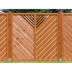 Sichtschutzzaun-Element Melissa Rehbraun-Naturweiß 180 Cm X 180 Cm M. Ausschnitt -Günstiges Heissner Geschäft 3736 Zaunelement Melissa 3