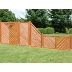 Sichtschutzzaun-Element Melissa Rehbraun-Naturweiß 180 Cm X 180 Cm M. Ausschnitt -Günstiges Heissner Geschäft 3736 Zaunelement Melissa 4