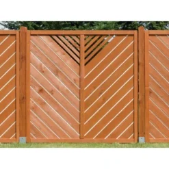 Sichtschutzzaun-Element Melissa Rehbraun-Naturweiß 180 Cm X 180 Cm M. Ausschnitt -Günstiges Heissner Geschäft 3736 Zaunelement Melissa 5