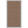 Sichtschutzzaun Tor System WPC Classic Mandel/Silber DIN Links 98 Cm X 180 Cm