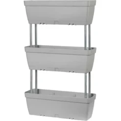 Deroma Trio Pflanzkasten Enjoy 49 Cm X 16 Cm X 80 Cm Grau