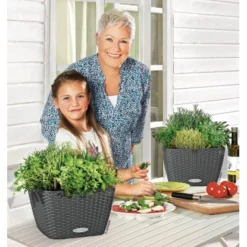 Lechuza Pflanzgefäß Bacino Cottage Granit 30 X 30 Cm Mit Erdbewässerungssystem -Günstiges Heissner Geschäft 4008789154538 4186 05