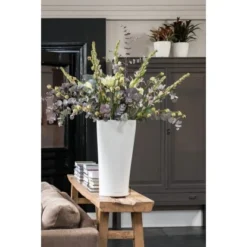 Lechuza Pflanzgefäß Delta Premium Ø 30 Cm X 56 Cm Weiß Hochglanz -Günstiges Heissner Geschäft 4008789155009 4186 6