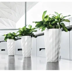 Lechuza Pflanzsäule Diamante Premium Weiß Hochglanz Ø 40cm M. Bewässerungssystem -Günstiges Heissner Geschäft 4008789157003 4186 03