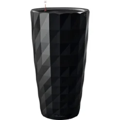 Lechuza Pflanzsäule Diamante Premium Schwarz Hochglanz Ø 40 Cm Bewässerungssys.