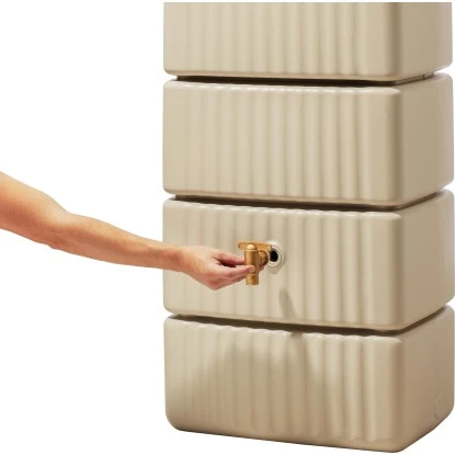 4rain Regenwassertank Slim 330 L Sandbeige 37 Cm Tiefe Inkl. Zubehör 6 4rain Regenwassertank Slim 330 L Sandbeige 37 Cm Tiefe Inkl. Zubehör – Bild 4