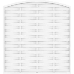 Sichtschutzzaun Element Longlife Romo Rund Weiß 180 Cm X 180/196 Cm