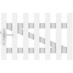 Gartenzaun Tor Longlife Cara Weiß Gerade Links 106 Cm X 70 Cm