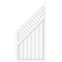 Sichtschutzzaun Anschlusselement Longlife Riva Mit Gitter Weiß 90 X 180/90 Cm