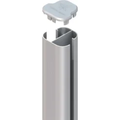 Zaun Zubehör Eckpfosten System Basic Silber Erdverbau 150 Cm