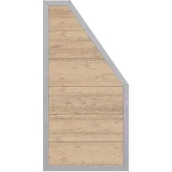 Sichtschutzzaun Anschlusselement Design WPC Alu Sand 90 X 179/90 Cm