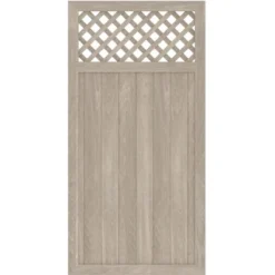 Sichtschutzzaun Element Longlife Riva Gerade Mit Gitter Polareiche 90 X 180 Cm