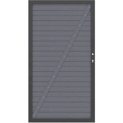 Sichtschutzzaun Tor System WPC Classic Anthrazit/Anthrazit DIN Links 98 X 180 Cm 4 Sichtschutzzaun Tor System WPC Classic Anthrazit/Anthrazit DIN Links 98 X 180 Cm – Bild 2