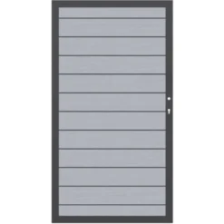 Sichtschutzzaun Tor System WPC Grau-Anthrazit DIN Re 98 X 180 Cm