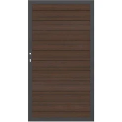 Sichtschutzzaun Tor System Platinum WPC Braun-Anthrazit DIN Li 98 X 180 Cm