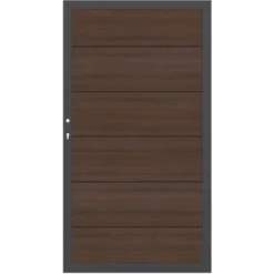 Sichtschutzzaun-Element WPC Platinum XL Einzeltor Rechts Braun-Anthr.180 X 98 Cm