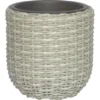 Deko-Pflanzgefäß Ø 27 Cm X 27 Cm Wicker Hellgrau -Günstiges Heissner Geschäft 4048121084918 S01 280618 L