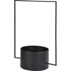 Pflanztopf Mit Halter Rund Schwarz 49 Cm X 20 Cm X 34 Cm