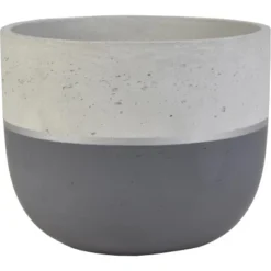 Pflanzgefäß Aus Zement Ø 20 Cm X 17 Cm Anthrazit-Silber