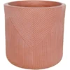 Übertopf Rund Aus Fibre-Clay Symmetry-Stripes Terracotta (H X Ø) 44 X 44 Cm -Günstiges Heissner Geschäft 4049648184563 4161 01