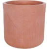 Übertopf Rund Aus Fibre-Clay Symmetry-Stripes Terracotta (H X Ø) 24 X 24 Cm -Günstiges Heissner Geschäft 4049648184594 4161 01