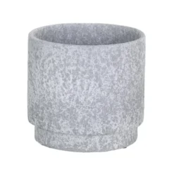 A.H.G. Keramiktopf Vulcano Kalt Rund Zylindrisch 17 Cm X 16 Cm Hellgrau