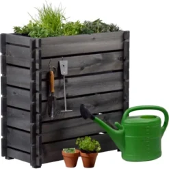 Dobar Hochbeet Mit Stecksystem Kiefer Antharzit 79 Cm X 37 Cm X 79 Cm FSC® -Günstiges Heissner Geschäft 4055894584422 4637 2