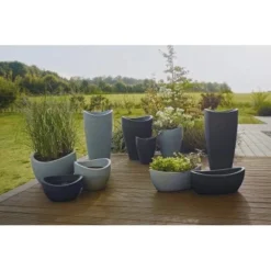 Scheurich Pflanzschale Wave Globe Bowl Ø 39 Cm Stony Grey -Günstiges Heissner Geschäft 4084950 4357 250 40 2