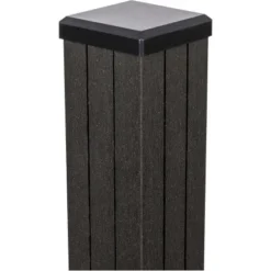 GroJa Pfosten Solid-Fertigzaun Mit Pfostenkappe 300 Cm X 7 Cm X 7 Cm Anthrazit