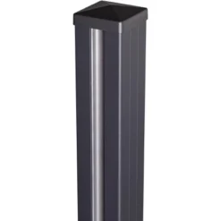 GroJa Alu-Steckzaunpfosten Lumino Mit Pfostenkappe 300 X 9 X 9 Cm Anthrazit