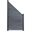 GroJa Steckzaun Schräg Solid-Grande 90 X 180/90 Cm Steingrau Co-Extrudiert