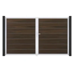 GroJa Grande Steckzaun Tor Premium DIN Rechts EV1 Walnuss