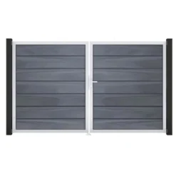 GroJa Grande Steckzaun Tor Premium DIN Rechts EV1 Steingrau