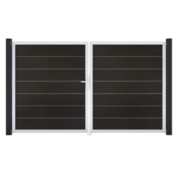 GroJa Grande Steckzaun Tor Premium DIN Links EV1 Schwarz