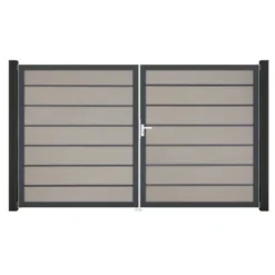 GroJa Grande Steckzaun Tor Premium DIN Links DB Bi-Color Sand
