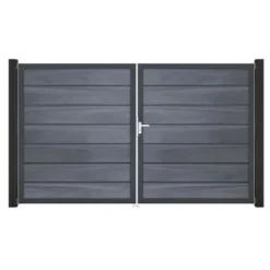 GroJa Grande Steckzaun Tor Premium DIN Links DB Steingrau