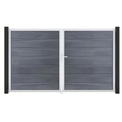 GroJa Steckzaun Tor Grande DIN Rechts EV1 Steingrau