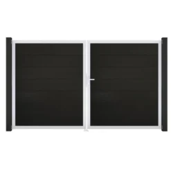 GroJa Steckzaun Tor Grande DIN Rechts EV1 Schwarz