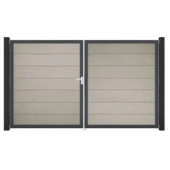 GroJa Solid Grande Steckzaun Tor DIN Links DB Bi-Color Sand