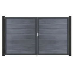 GroJa Steckzaun Tor Grande DIN Rechts DB Steingrau